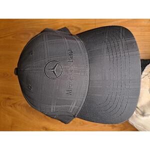 Mercedes-Benz Black Plaid Baseball Cap with Logo Adjustable